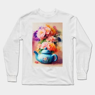 Watercolor teapot Long Sleeve T-Shirt